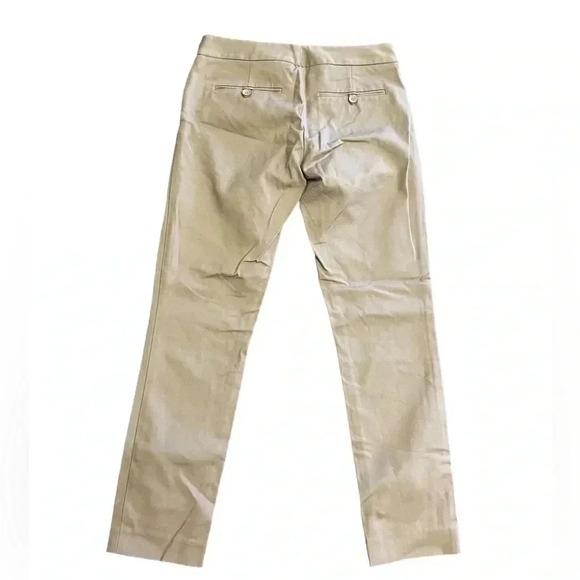 Club  Monaco Emily Khaki/Tan Leather Trim Pockets Skinny Pants Size 2 - Picture 4 of 11
